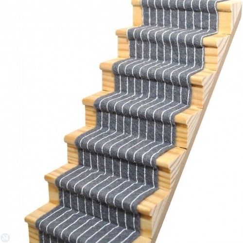 Slate grey striped stair - striped,