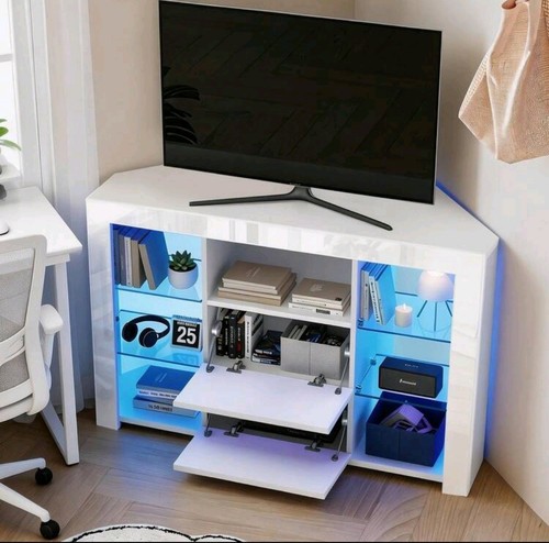 White corner stand - white, tv