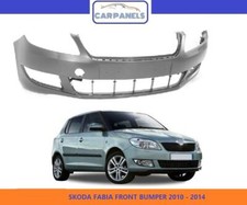 SKODA FABIA FRONT BUMPER 2010 - 2014 NO PDC OR WASH HOLES OEM 5J0807221D