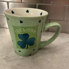 John Hinde Ireland Clover 8oz Coffee Mug Cup 3.75” Tall