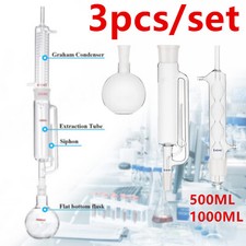 250/1000ml 3pcs Soxhlet Extractor Kit Soxhlet Extraction Apparatus Lab Glassware