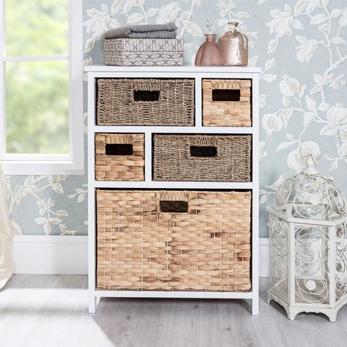 Large white basket storage - white,