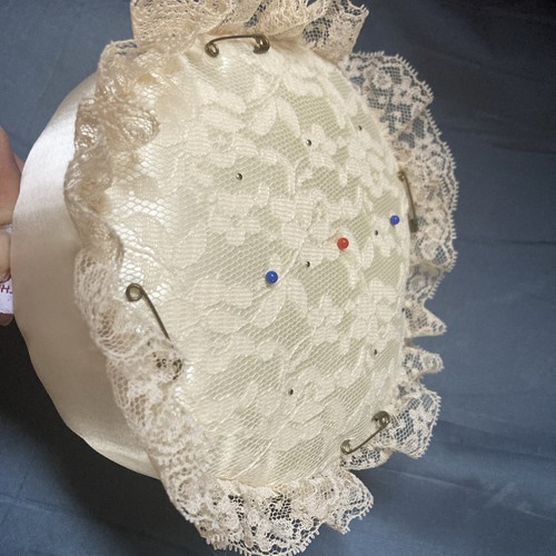 Vintage pin cushion beige - vintage,