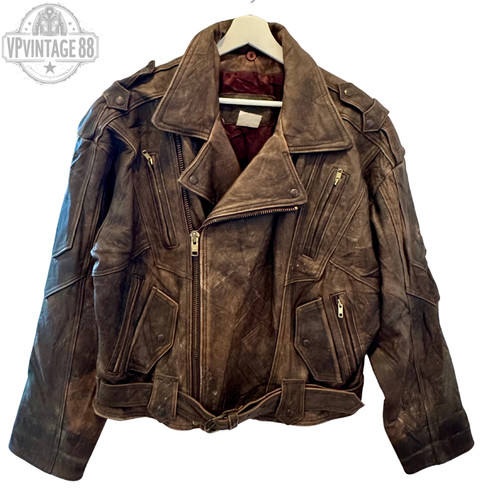 Vintage leather men biker - leather, men's