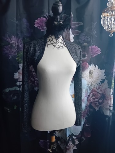 Silver black knitted stretch - &,