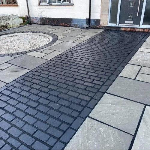Black limestone cobble - limestone, setts