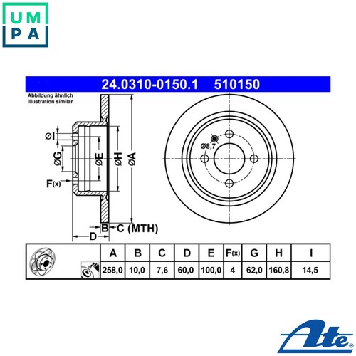 Brake disc 0310 0150 1 - disc, 24.0310-0150.1