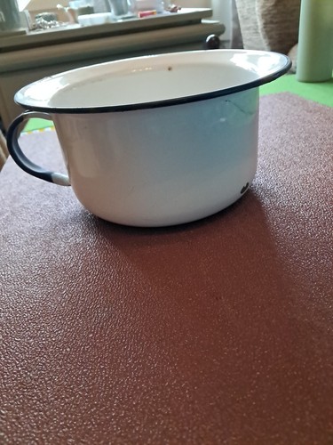Vintage enamel chamber - vintage,