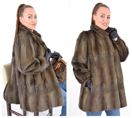 Us4305 real muskrat fur jacket - real,