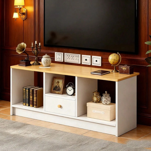 Stand cabinet white wood - tv,