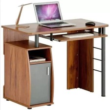 Office Desk Computer Laptop Cupboard Work From Home Pull-out Dark Pine Elver