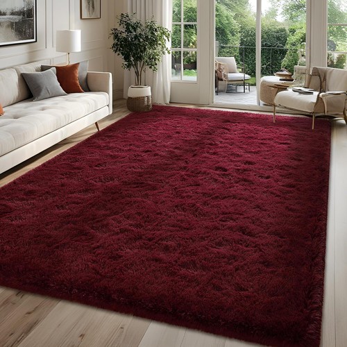 Fluffy burgundy red - red, for