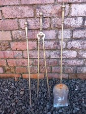 Art Nouveau/Victorian Antique Fire Irons - Poker, Shovel & Fire Tongs
