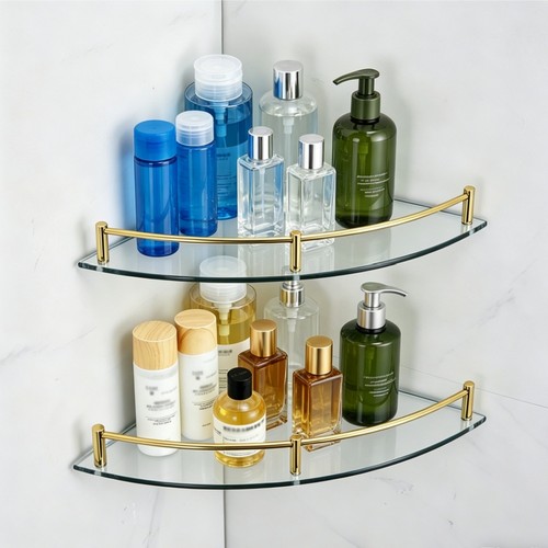 2pcs gold corner glass - gold, shower