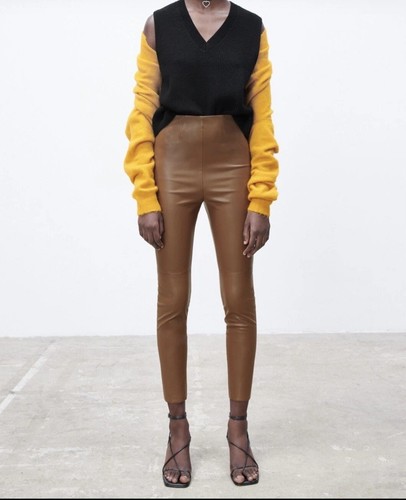 Zara leather high waisted