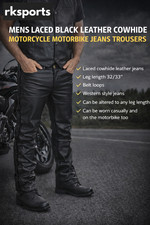 MENS LACED BLACK LEATHER