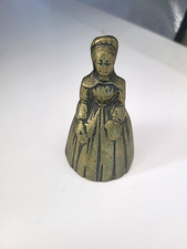 Vintage Brass Victorian Lady Women Bell Made In England Dinner Bell 10 Cm High 