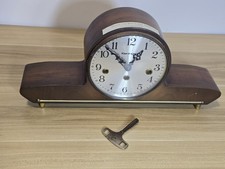 Vintage Kieninger Napoleon Hat Mantle Clock. Wooden German Made With Key.