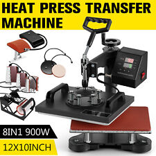 12"x10" 8 in 1 T-Shirt Heat Press Machine Transfer Sublimation Mug Hat Plate