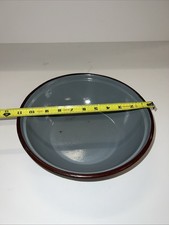 Vtg Dutch Enamelware Brown And Blue Washing /Mixing Bowl