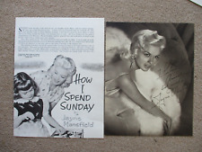 Jayne Mansfield 3 page article