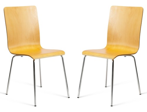 Dining chairs set natural - of,
