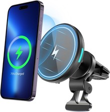 Magnetic Wireless Car Charger Mount Holder Fr iPhone Magsafe 16 15 14 13 Pro Max