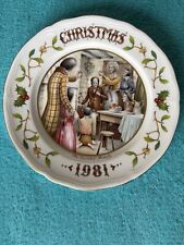 Aynsley Christmas Plate 1981 " The Cratchit Family" Bone China