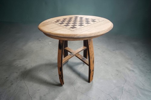 Whiskey barrel coffee - barrel, table