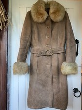 Vintage Sheepskin Fur Ladies Coat size 10/12