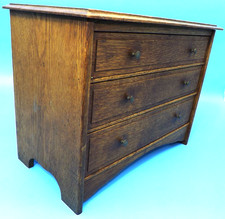 Miniature oak chest of drawers, country style