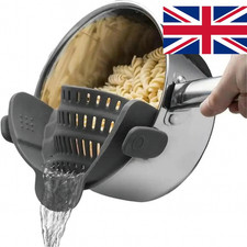 1pc Adjustable Silicone Clip-On Pot Strainer Colander Drainer for Pans Bowls