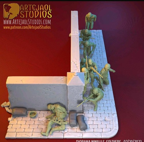 Ww2 battle soldiers diorama - soldiers,