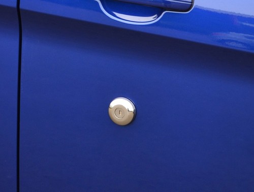 Chrome door key lock - door,