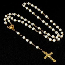 White Pearl Rosary Beads