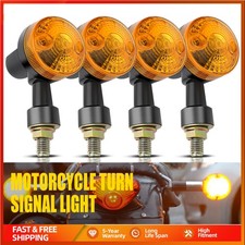 2PCS Black Bullet Turn Signal Indicator Light Amber Lens Fit For Honda Yamaha
