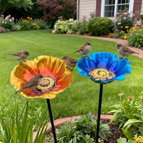 Flower shape bird - bird, stake