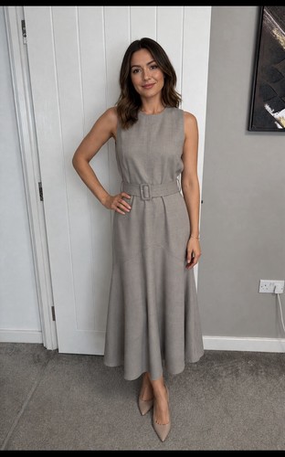Reiss belted flared midi dress - belted,
