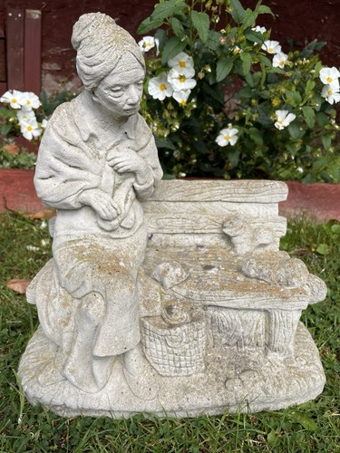 Vintage stone garden - garden, statue