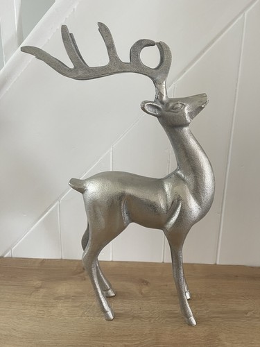 Large silver metal stag - large,