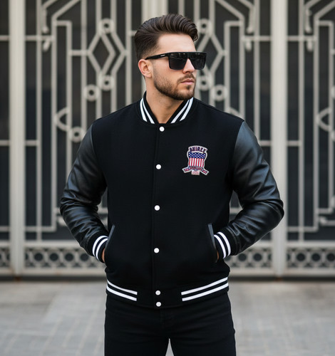 Men black hooded - men's, varsity