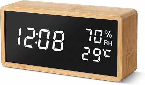 Wooden digital alarm - digital, clock