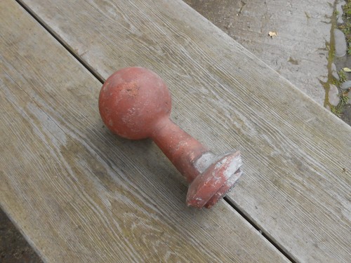 Antique terracotta roof ball - antique,