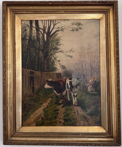 Antique large oil painting