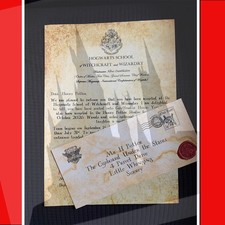 ✉️✨ Harry Potter Studio Tour Letter Personalised Hogwarts Wax Seal Gift✨✉️