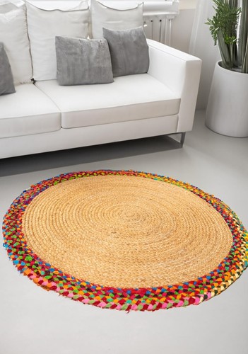 Jute round rug - round, natural