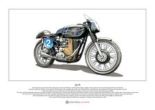 AJS 7R Limited Edition Fine Art Print A3 size