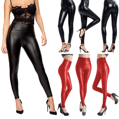 Black wet look - , leggings