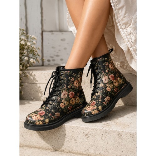 Retro floral lace - retro, lace-up