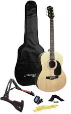 Martin Smith Acoustic Guitar Kit with Stand Case Tuner Plectrum  W101 NEW
